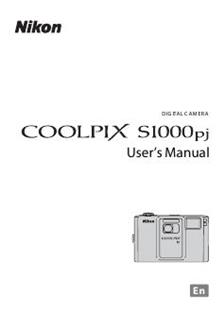 Nikon Coolpix S1000 pj manual. Camera Instructions.